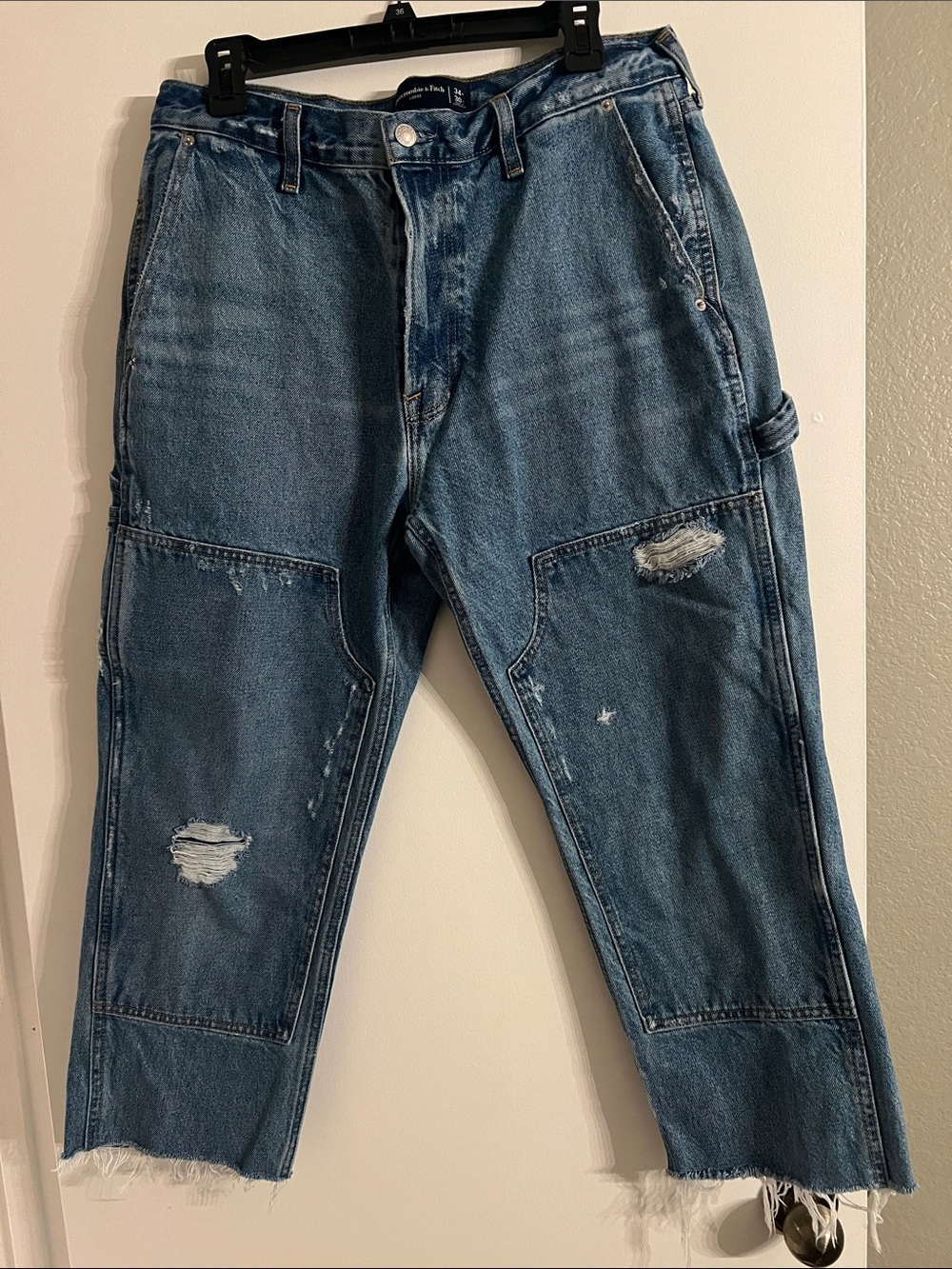 Abercrombie & Fitch Men's Distressed Carpenter Jeans sz 34